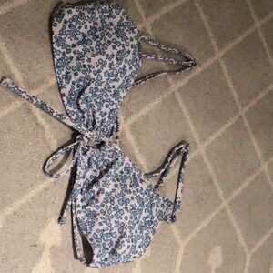 Floral Blue and White Bikini Set